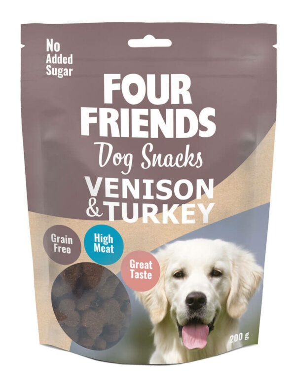 Four Friends Dog Snacks Venison & Turkey 200g